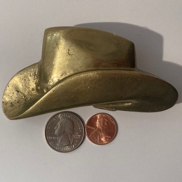 Accessories | Vintage Metal Belt Buckle Cowboy Hat Thick Metal Quality